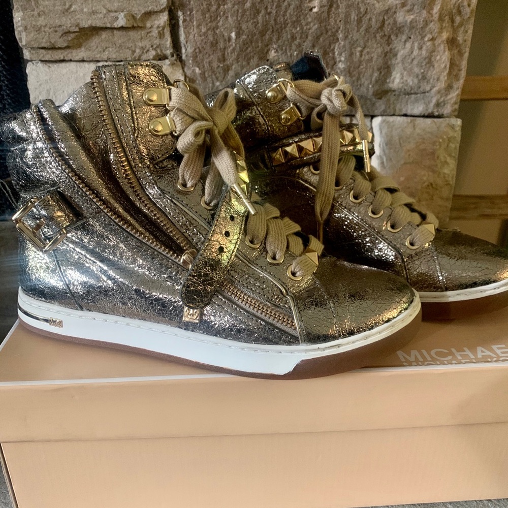 Michael Kors High Top Gold Sneakers